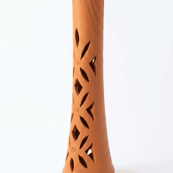 Tall Cutout Clay Flower Vase
