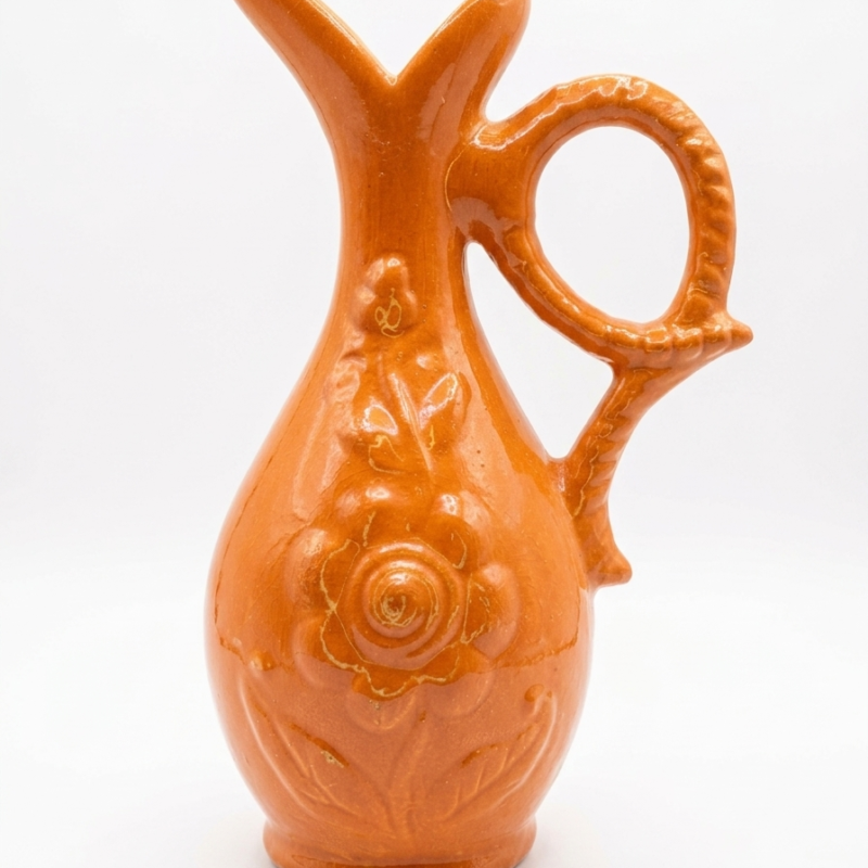 Glazed Clay Surahi Flower Pitcher Vase - Decorative Mitti Ki Surahi - NIA CLAY