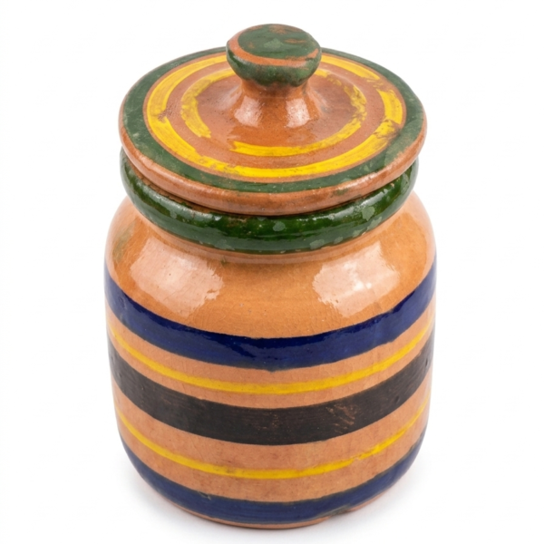 Hand-Painted Mini Glazed Clay Achar Jar