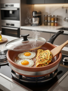 glazed clay frypan