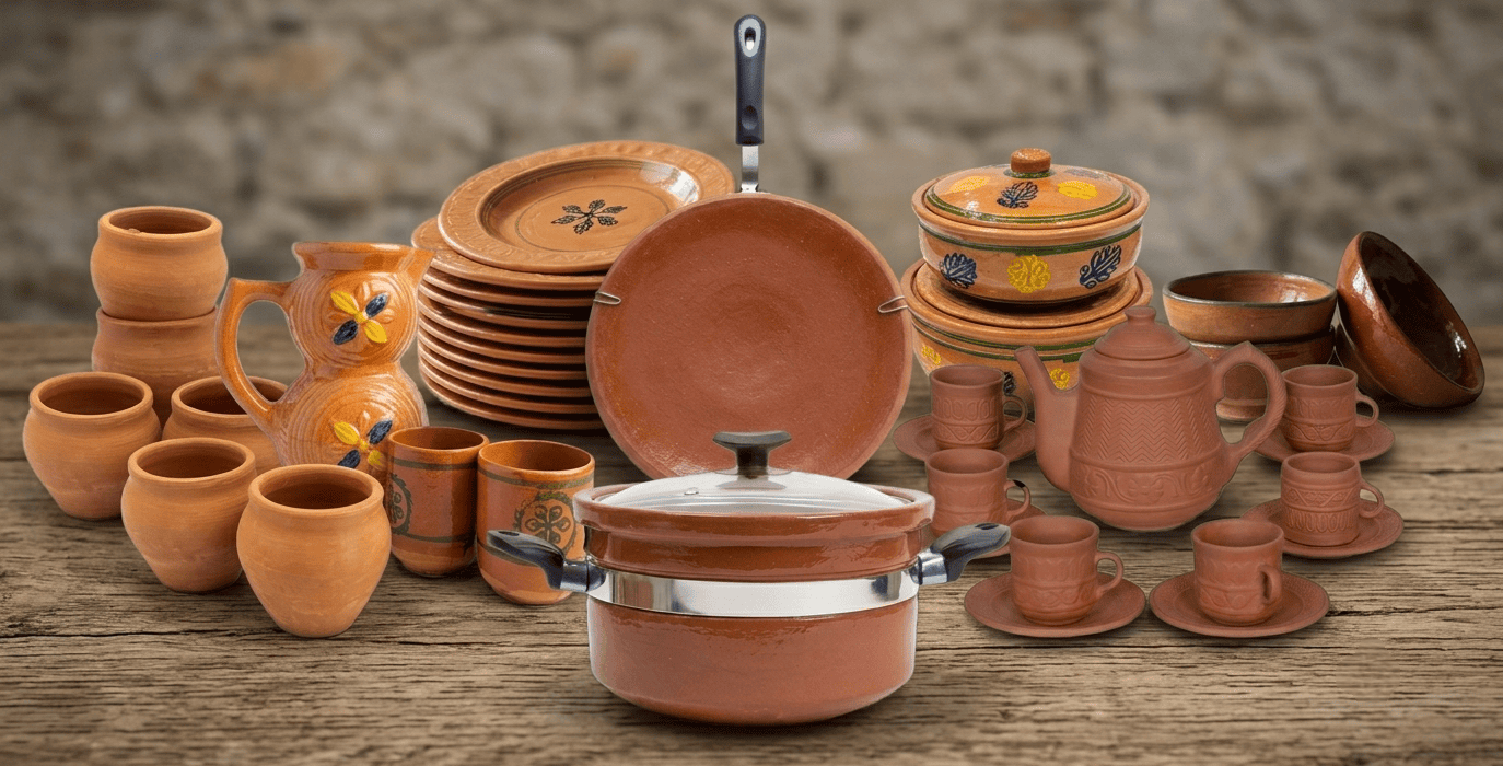 Clay cookware collection in Pakistan by NIA CLAY